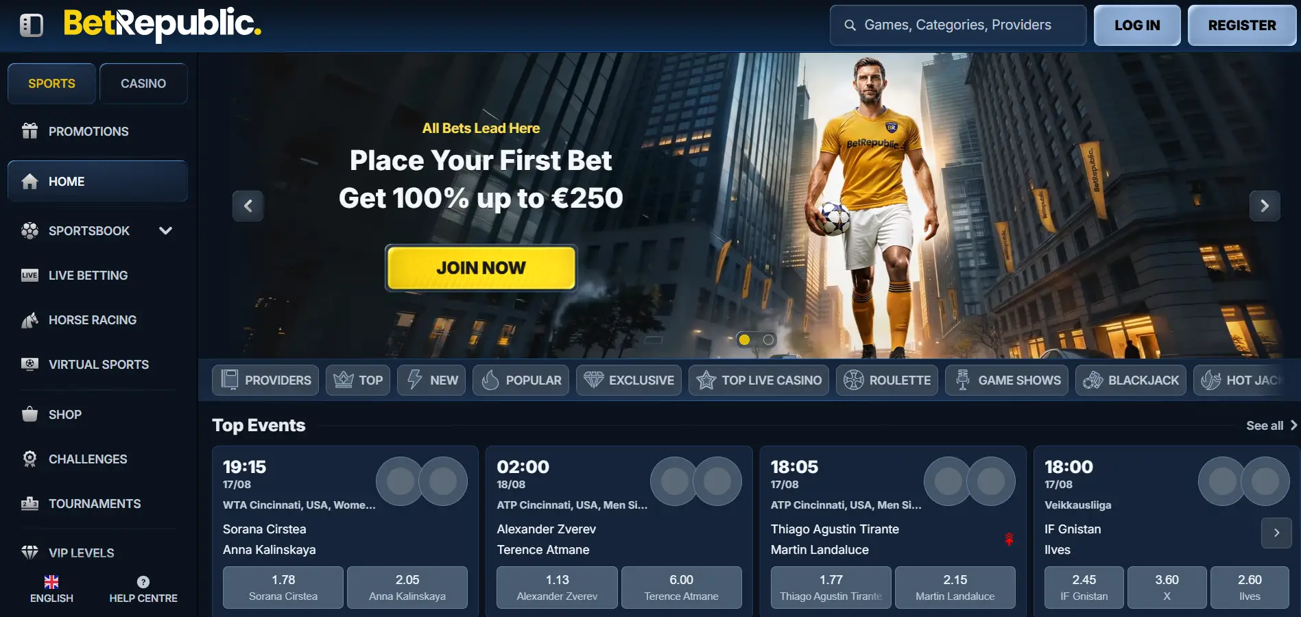 BetRepublic Screen
