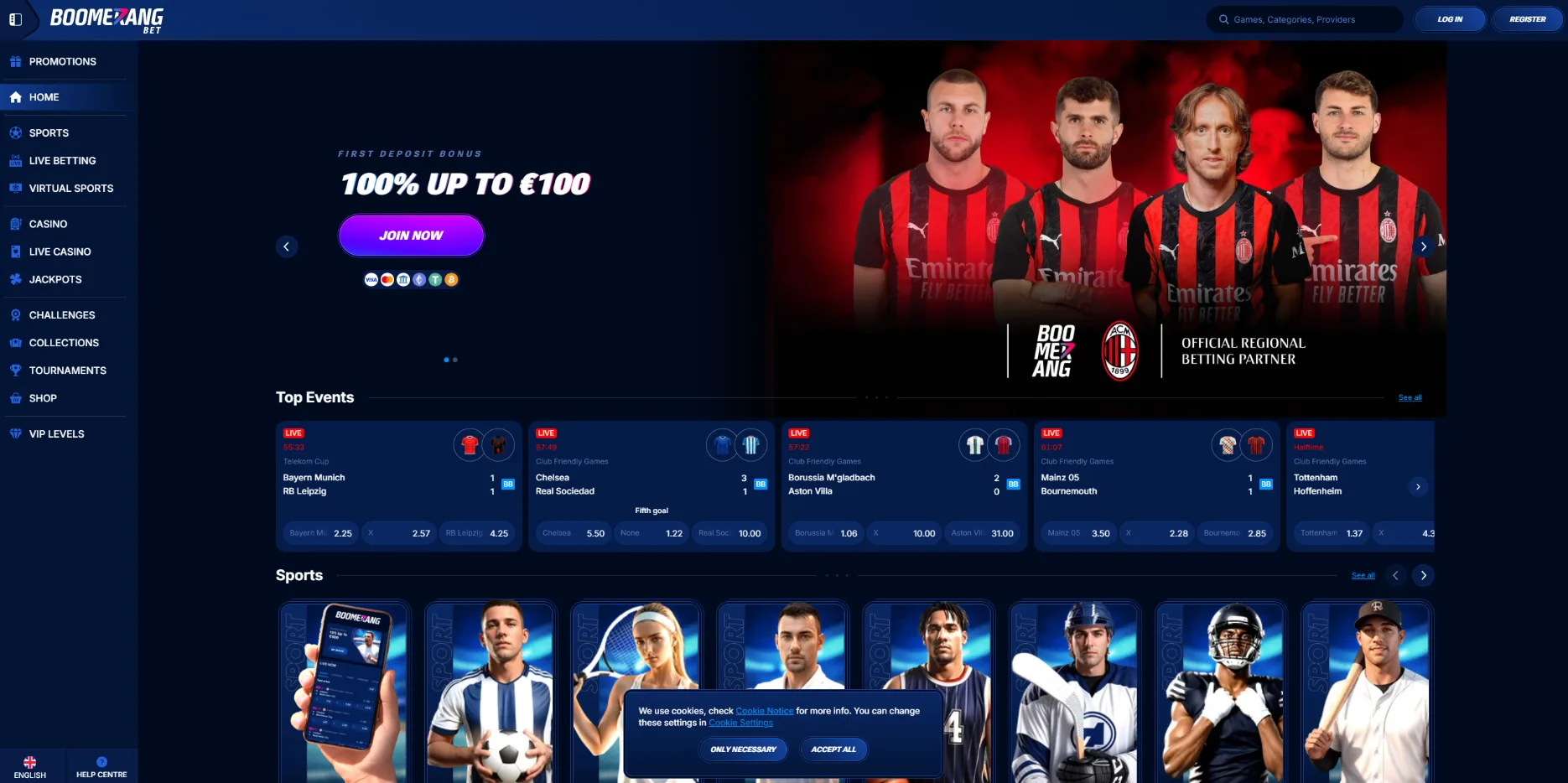 Boomerang Bet Casino Screen