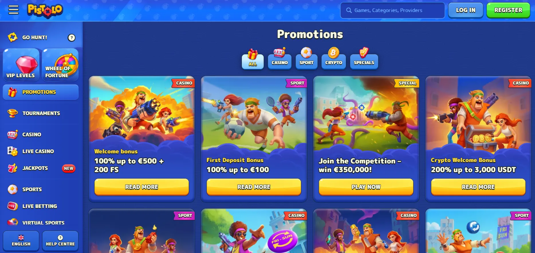 Pistolo Casino Screen