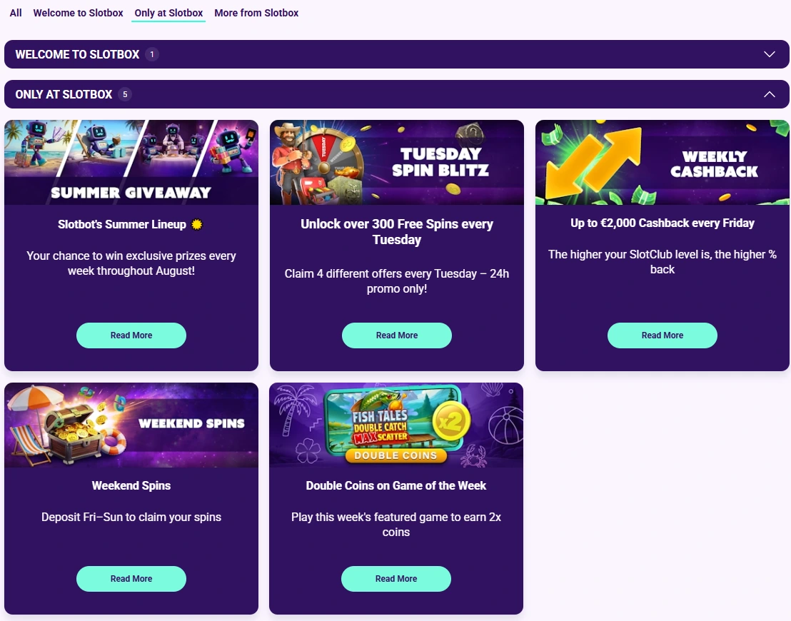 Slotbox Casino Screen